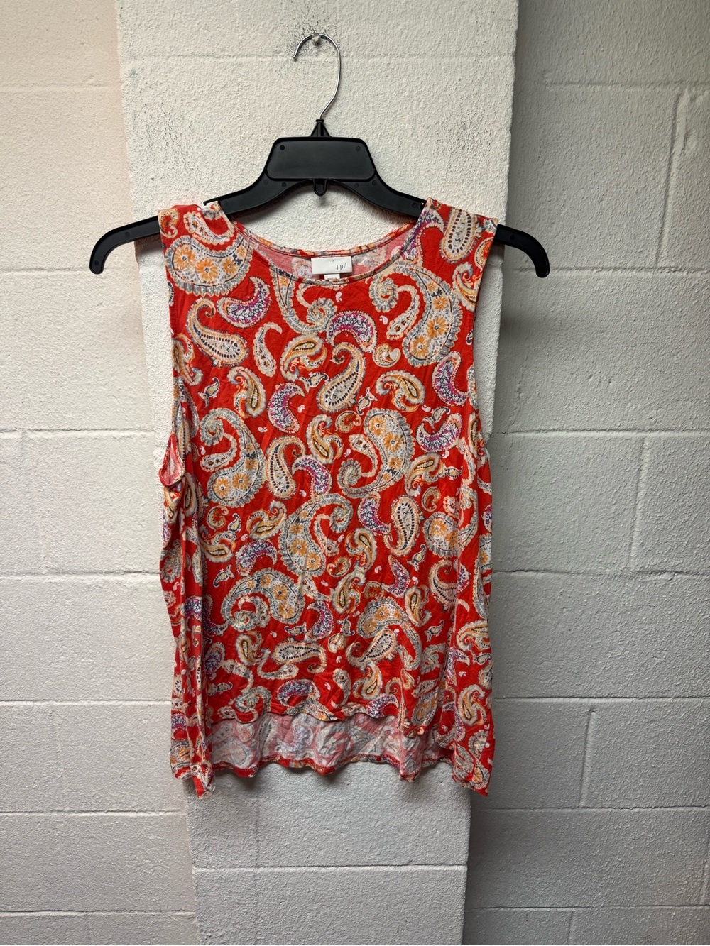 J. Jill Orange Paisley Print Sleeveless Tank